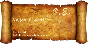Vajda Elemér névjegykártya